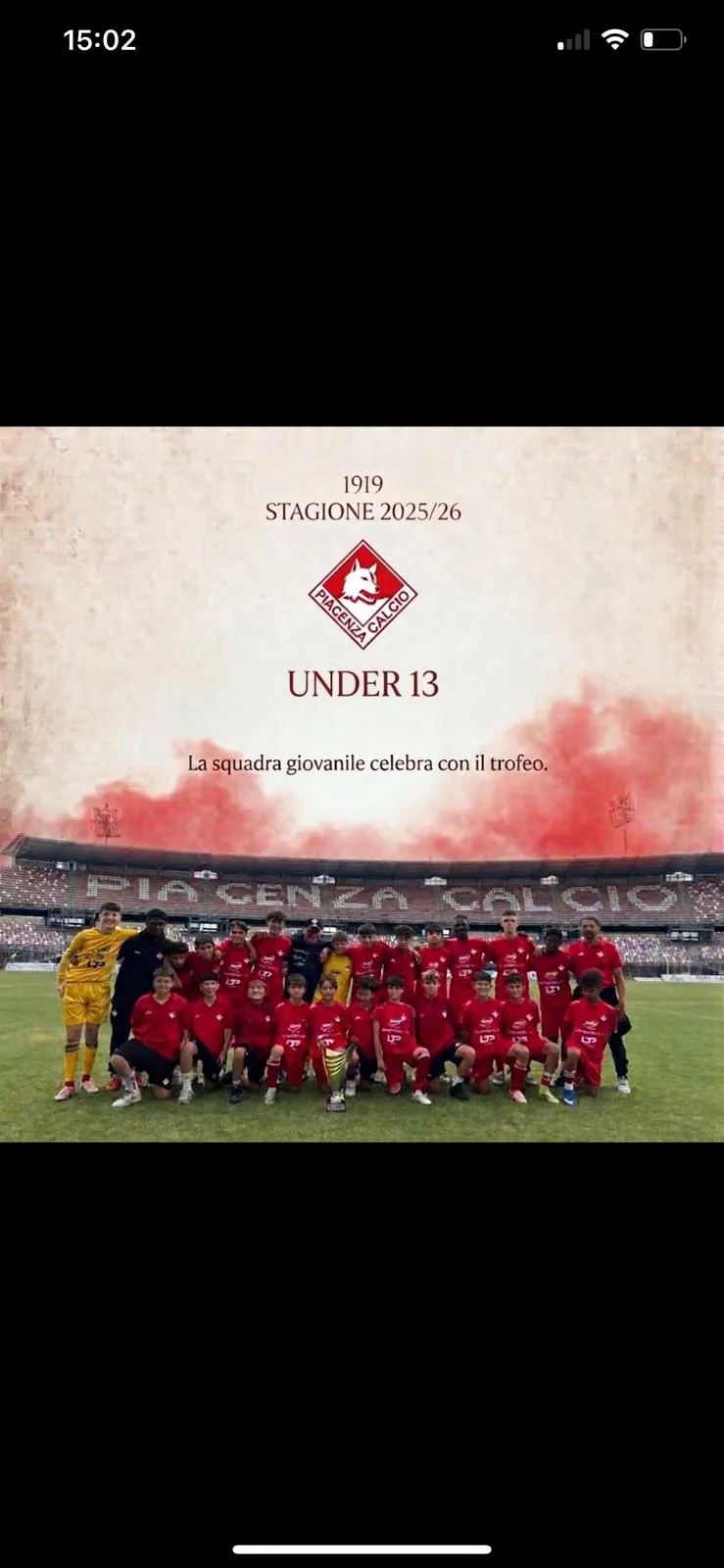 Squadra Under 13 del Piacenza Calcio nella stagione 2025/26